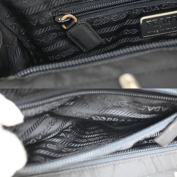PRADA MILANO Logo Tessuto Hand Bag Nylon Black Silver Italy 80KA730 - Picture 14 of 16